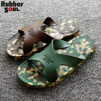 Thailand 2021 mens summer new latex fans color thick-soled non-slip soft-bottom slippers outdoor sandals