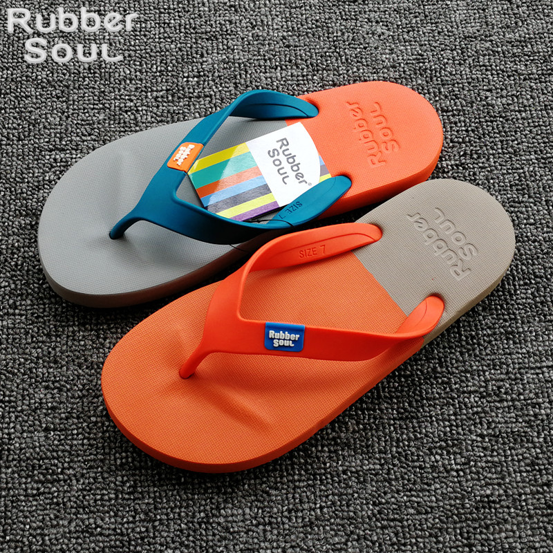 Thai RUBBERSOUL natural latex soft bottom ultra light comfortable color matching Flip-flops shoes Net Red couple sandals