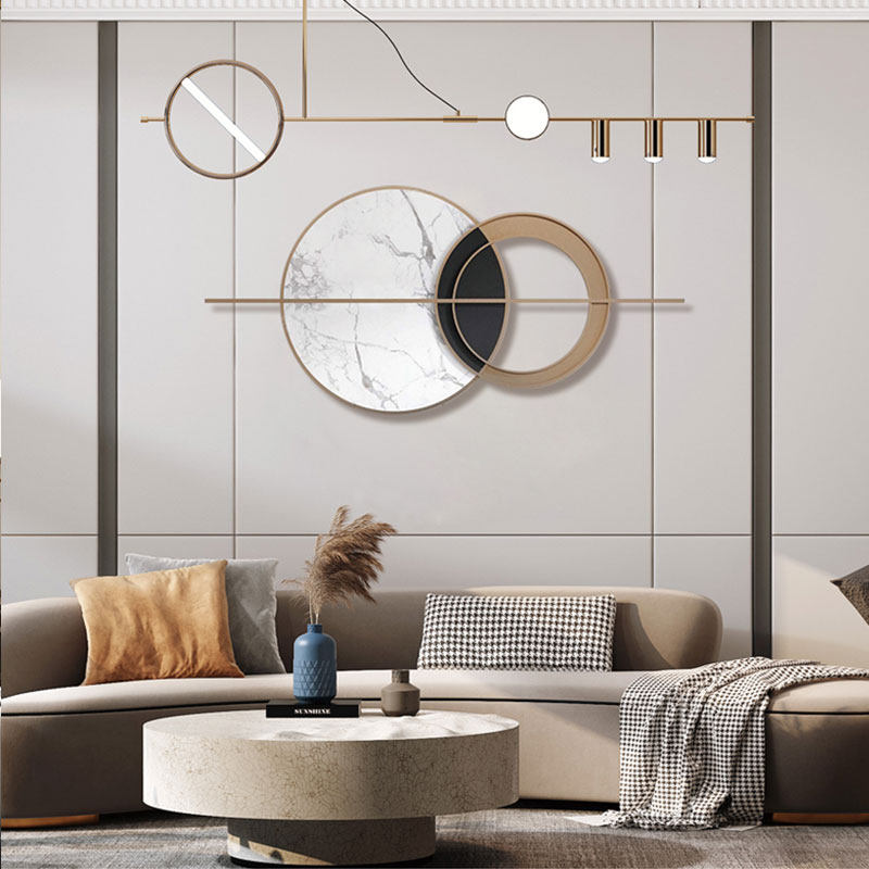 Modern light luxury living room wall decoration bedroom creative wrought iron pendant dining room entrance sofa background wall decoration wall hanging