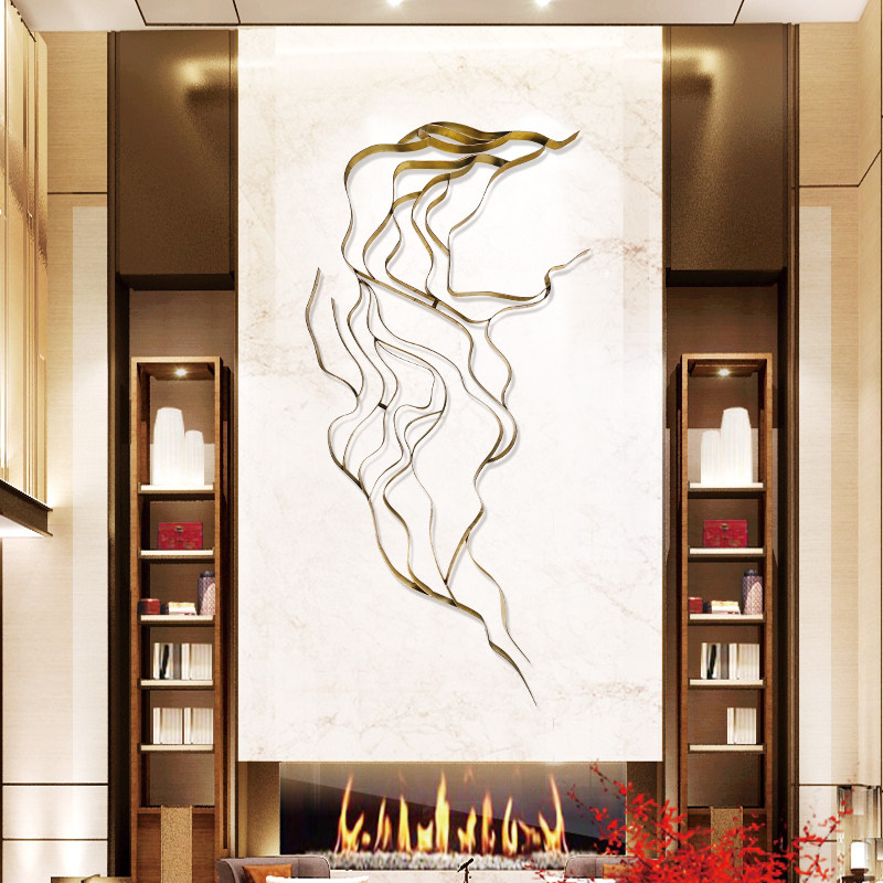Modern minimalist living-room sofa Background wall Accessories Light Lavish Creative Metal Wall Decoration Dining Hall Creative Solid Wall-mounted Pendant