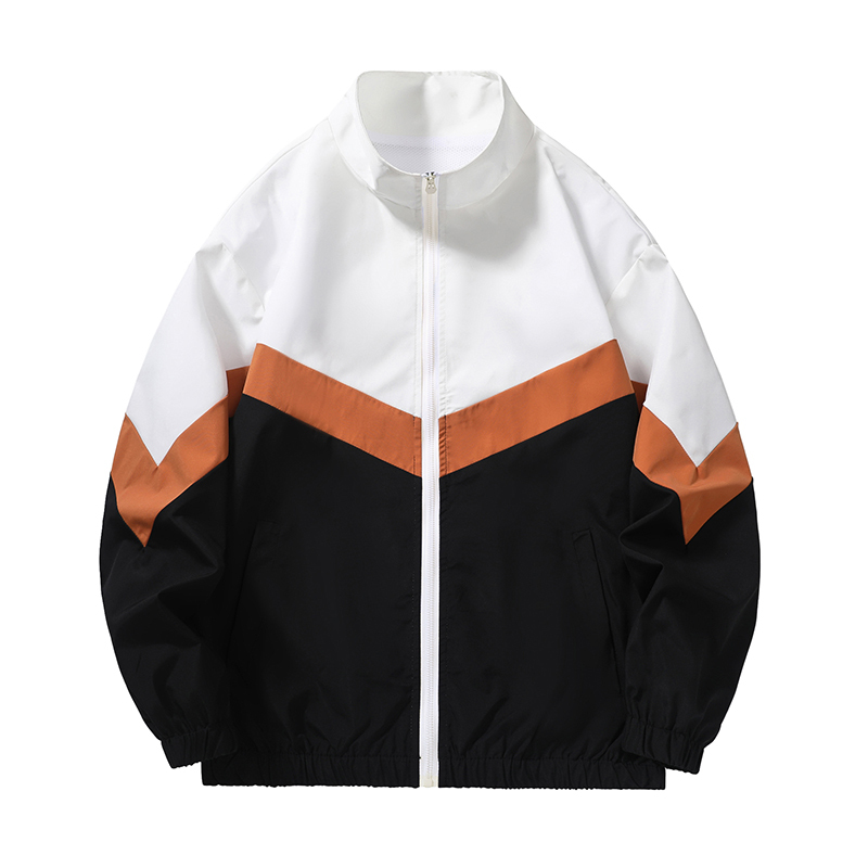 New Autumn and Winter School Uniform Color-Block Trendy Brand Stand-Up Collar Jacket for Male Students, Loose Casual Fashion Hoodless Coat, Men's Top New Autumn and Winter School Uniform Color-Block Trendy Brand Stand-Up Collar Jacket for Male Students, Loose Casual Fashion Hoodless Coat, Men's Top