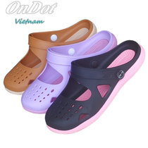 Vietnamese Latex Sandals Womens Daily Tourist Beach Casual Shoes Non-slip Wear and wear Baotou dongle Shoe comfort Soft Rubber Shoes