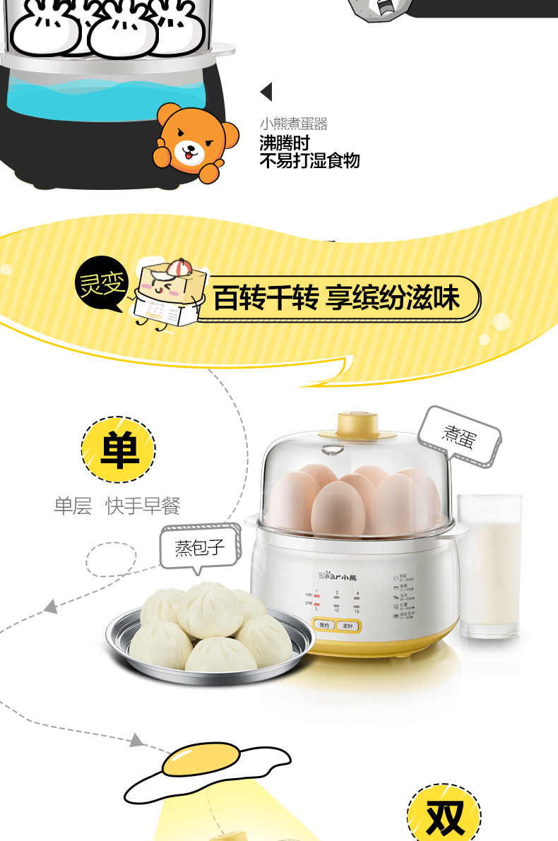 xửng hấp xôi Nồi trứng điện tự động tắt đôi hấp trứng hẹn giờ về nhà nhỏ trứng nhỏ breakfast Máy ăn sáng nhân tạo - Nồi trứng nồi hấp xôi