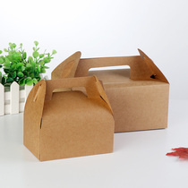 Custom takeaway packing carton pizza box food fried chicken lunch box open window handbox cowhide carton custom