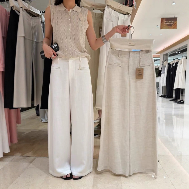 Korean Style High-Waisted Slimming Casual Wide-Leg Pants for Women 2026 Summer New Versatile Thin Straight-Leg Floor-Length Pants P8208 Korean Style High-Waisted Slimming Casual Wide-Leg Pants for Women 2026 Summer New Versatile Thin Straight-Leg Floor-Length Pants P8208