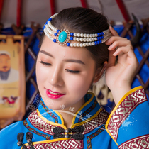 Mongolian headdress women beaded pure handmade accessories headgear square dance performance headdress Mongolian dance performance headgear