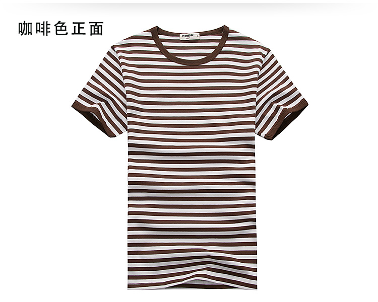 Biển linh hồn áo sơ mi nam ngắn tay t-shirt hải quân tùy chỉnh phong cách Slim cotton vòng cổ nửa tay áo màu xanh và trắng sọc những người yêu thích mùa hè