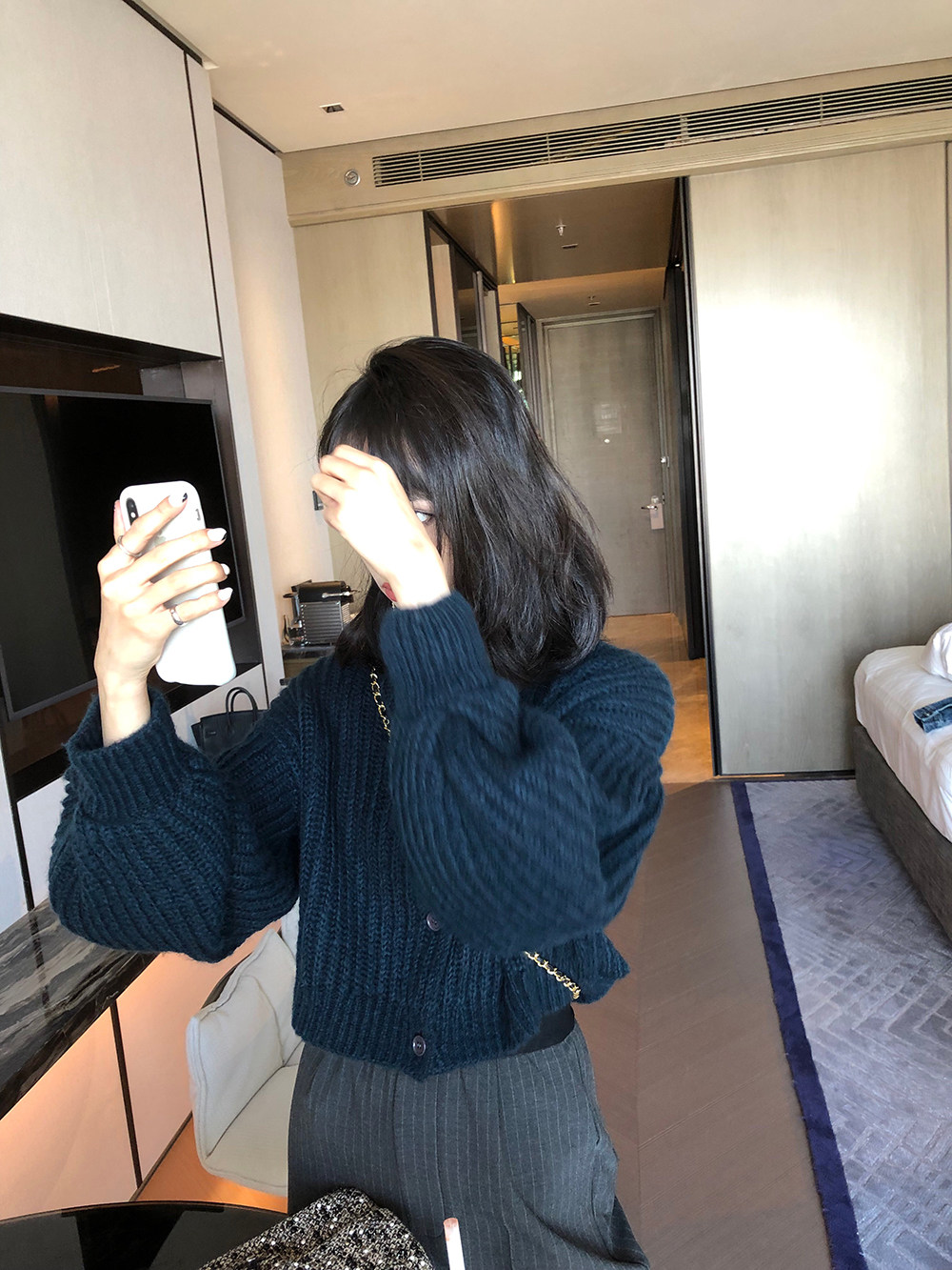 THE HANDLE little pretty woman sweater jacket female cardigan lazy sweater early autumn long-sleeved top