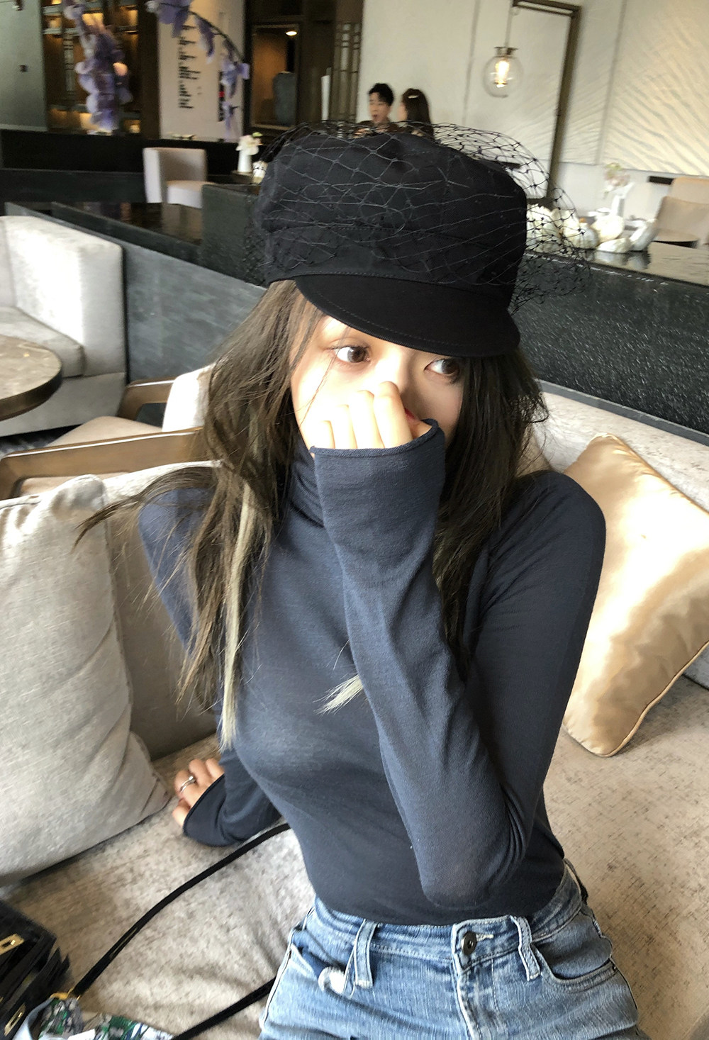 (30% off) THE HANDLE Roe Wool Knitted Bottom Shirt Women's Slim Slim Turtleneck Sweater