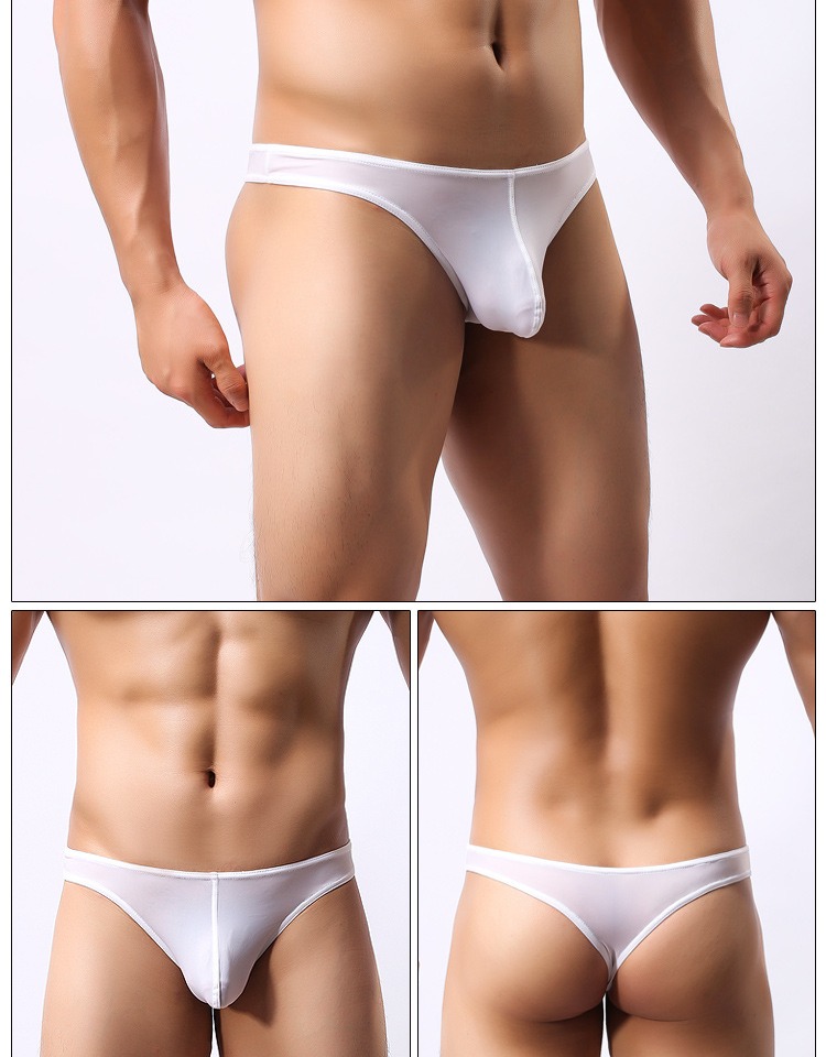 Thong nam băng lụa gợi cảm mùa hè thoáng khí trong suốt mỏng và chặt chẽ eo thấp đàn hồi không có dấu vết thủy triều u lồi quần xì con voi