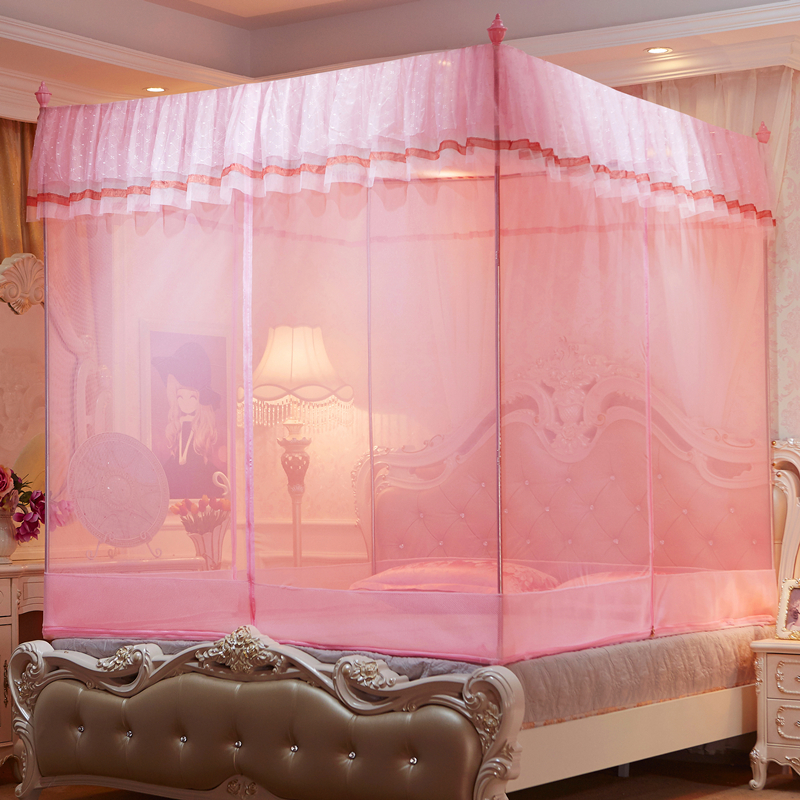 2018 mới muỗi net dây kéo mã hóa dày 1.5m1.8m giường đôi hộ gia đình văn bản tài khoản đơn giản x2.0 m