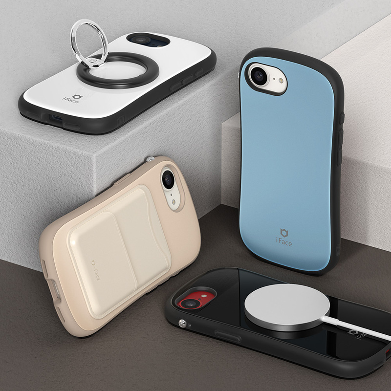 Japanese Genuine Iface Compatible with Apple 16E/17E Shockproof Magnetic Phone Case, Solid Color, Cute, Simple, Anti-Shock, with Lanyard, Hamee Protective Case, Trendy