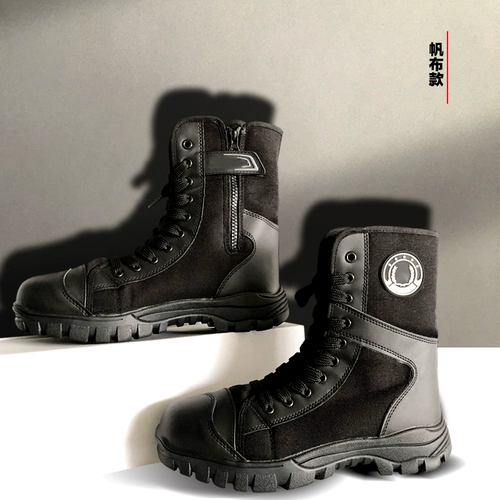 Высокие летние тканевые тактические износостойкие сапоги, нескользящие ботинки, высокая талия