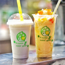 500 600ml disposable milk tea plastic cup beverage cup juice cup with lid thickened cold drink cup milk tea cup