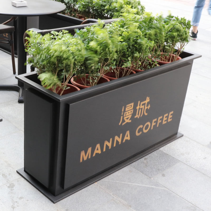 Outdoor wrought iron flower box external flower stand outdoor flower trough leisure cafe combination flower bed sales department municipal road