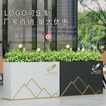  Outdoor wrought iron flower box combination floor flower trough partition flower pool flower bed flower planting box Wrought iron gardening commercial street