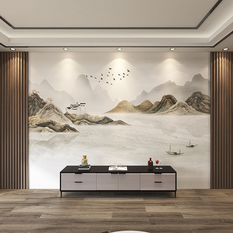 New Chinese Bamboo Wood Fiber Integrated Wall Plate Living Room TV Sofa Background Wall Fast Fast Closed Plate Grid Ceiling Decoration