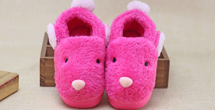 Pantoufles enfants en suède pour hiver - semelle caoutchouc - Ref 986152 Image 28