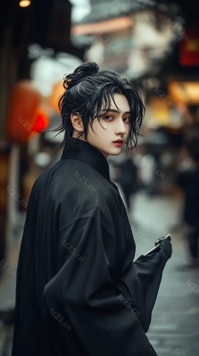 图片[1]-汉服少年神秘微笑midjounney提示词、stable-diffusion-pormpt-天城私塾