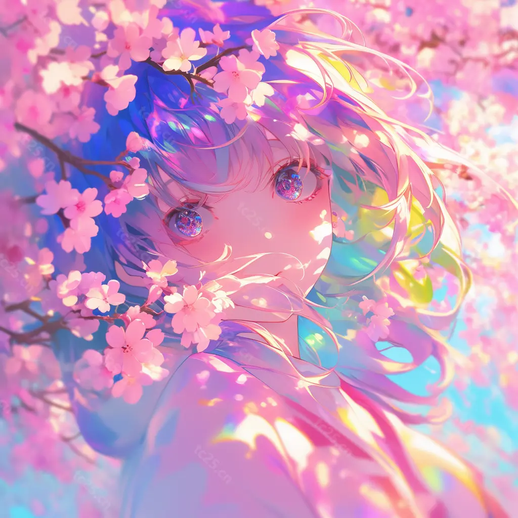 图片[1]-彩虹发少女的风幻想midjounney提示词、stable-diffusion-pormpt-天城私塾