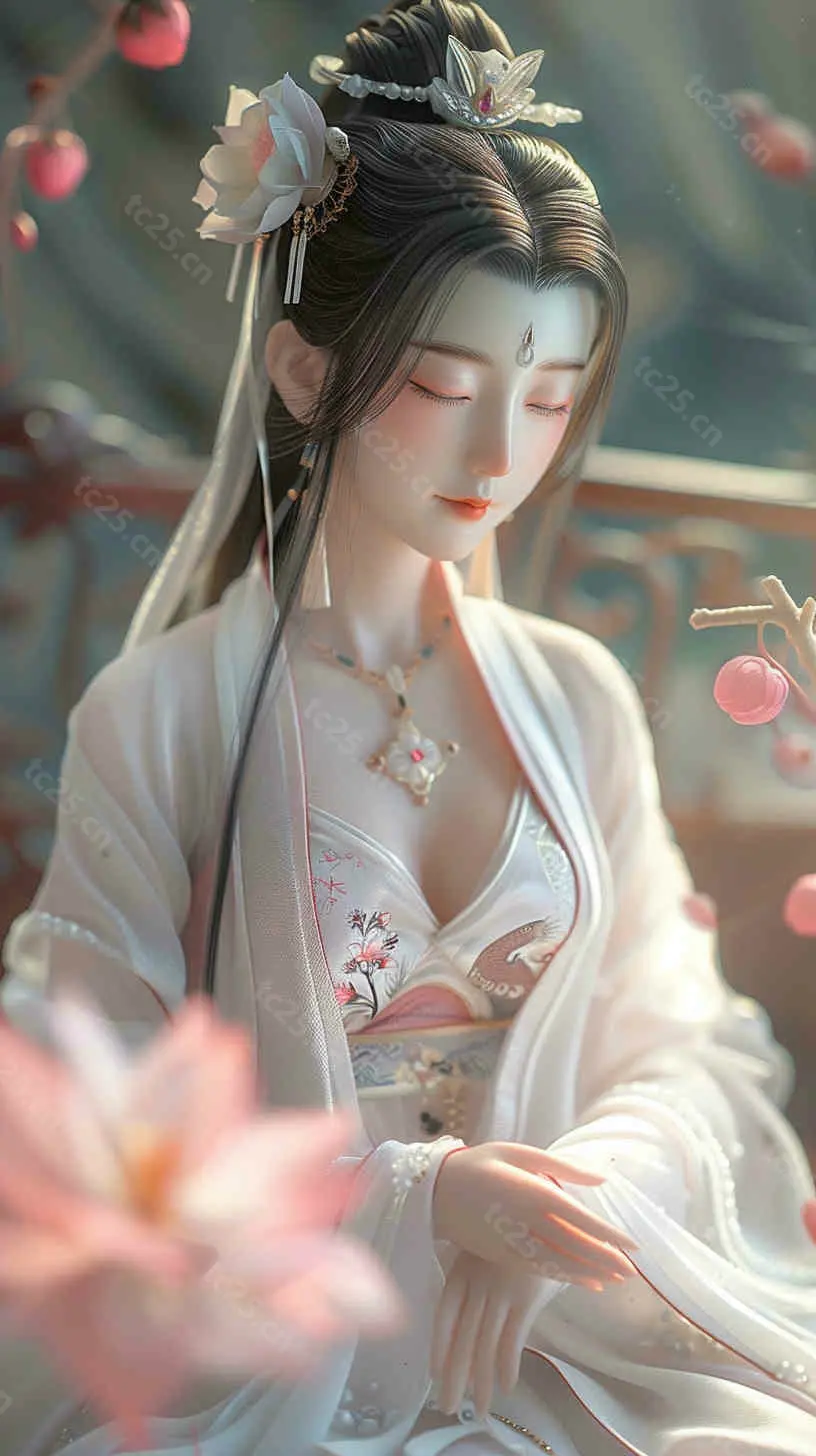 图片[1]-印度风情少女莲花祝福midjounney提示词、stable-diffusion-pormpt-天城私塾