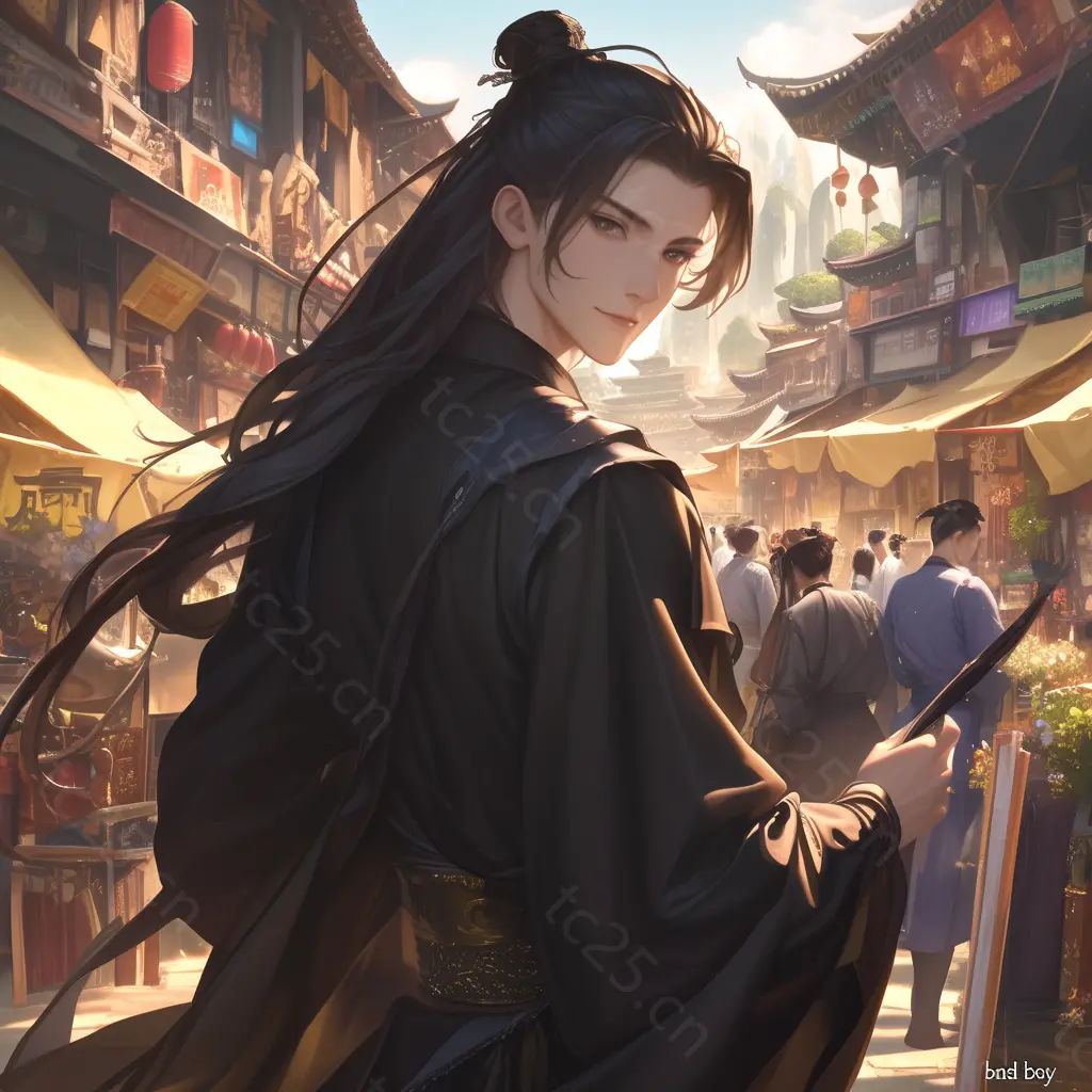 图片[5]-古风市集的神秘刀客midjounney提示词、stable-diffusion-pormpt-天城私塾