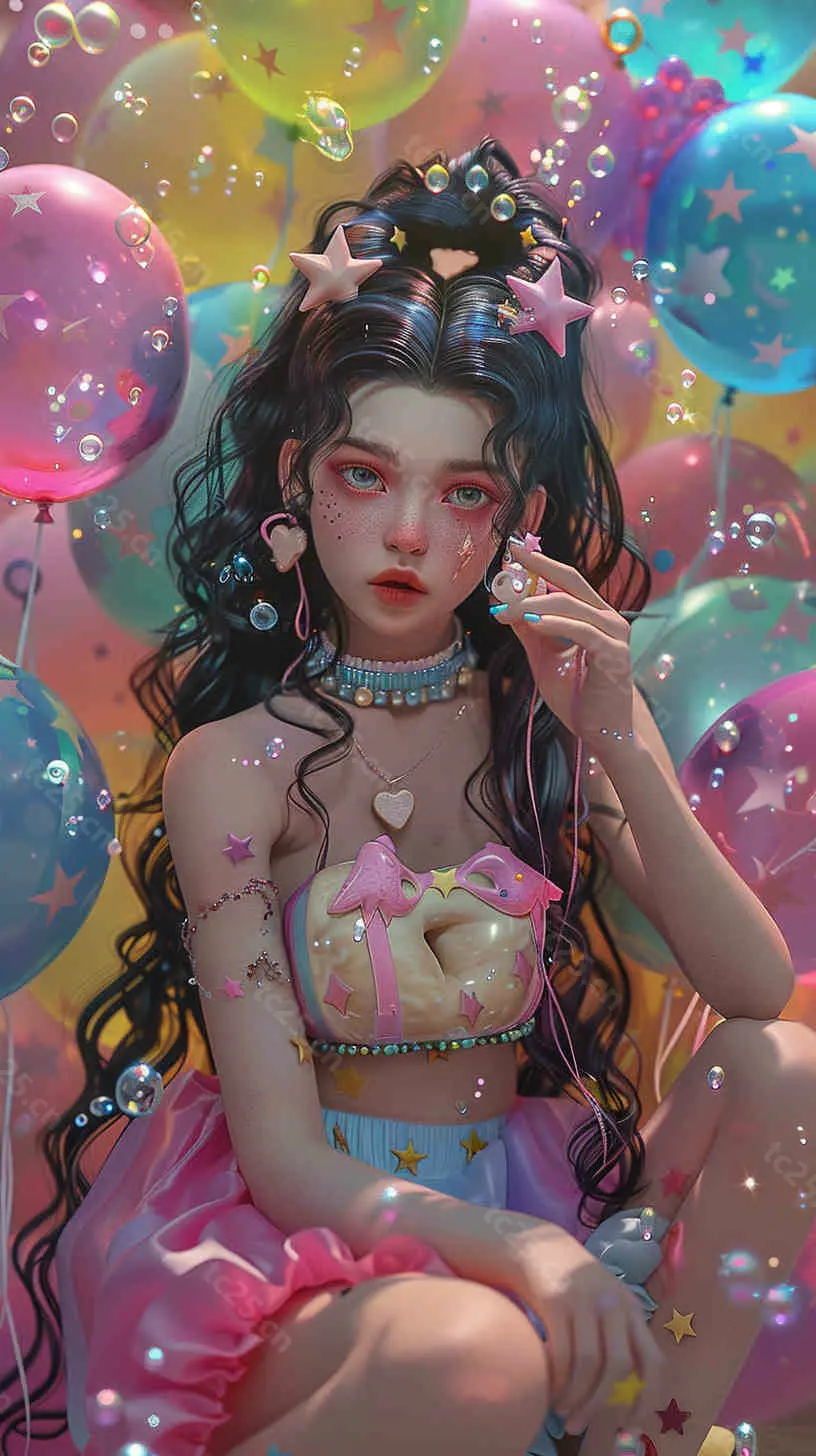 图片[5]-梦幻泡影长颈鹿女孩midjounney提示词、stable-diffusion-pormpt-天城私塾