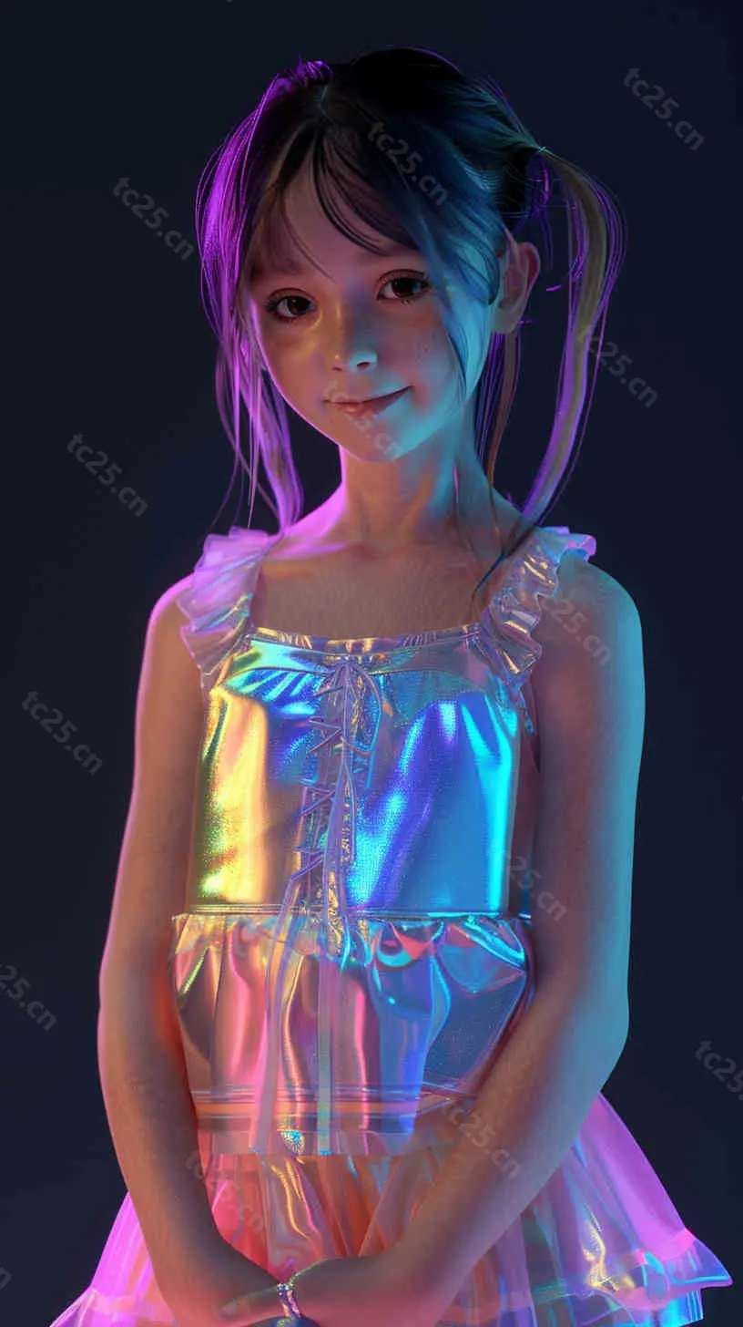 图片[1]-全息3D美少女的微笑midjounney提示词、stable-diffusion-pormpt-天城私塾