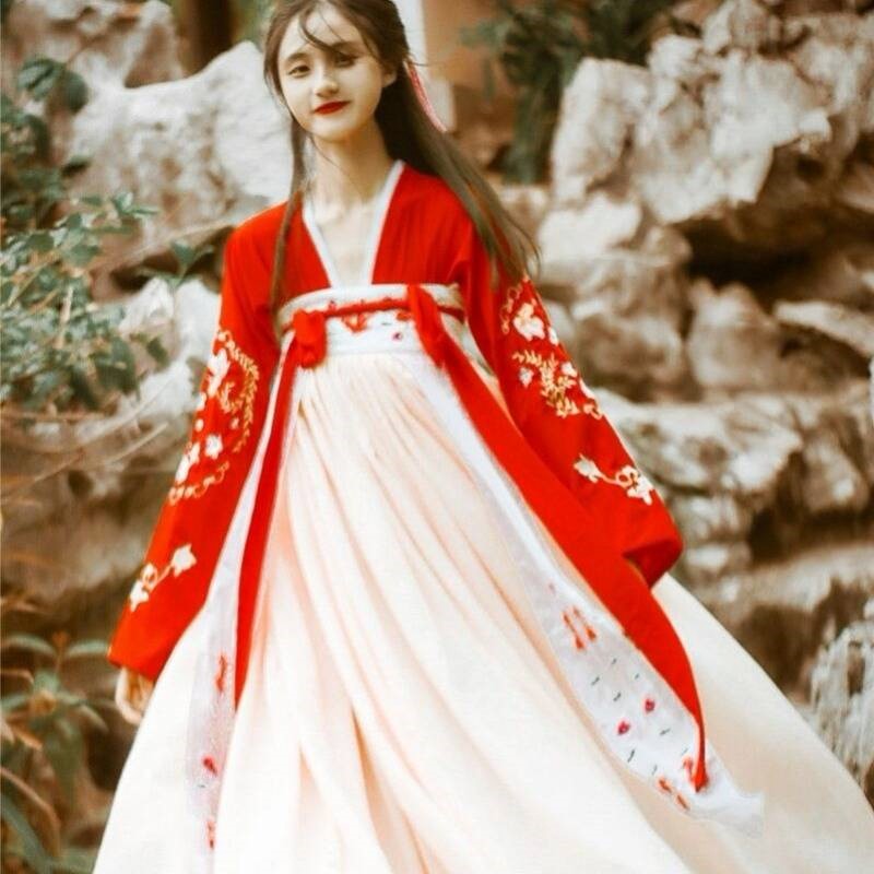 Hanfu nữ mùa thu mới màu nước quốc gia Thiên Hương cải tiến yếu tố Trung Quốc trang phục mùa xuân và mùa hè tươi mát hàng ngày điểm thanh lịch - Quần áo ngoài trời áo tank top nam