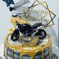 Cake Decoration Father Children Birthday Motorcycle Swing Piece Baking Accessories Emulation Male God Birthday Sweet Table Dress