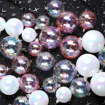 Cake Decoration Pendulum transparent Colorful Balls mirror Ball Children Girls Adult Birthday Baking Placement Dress plug-in