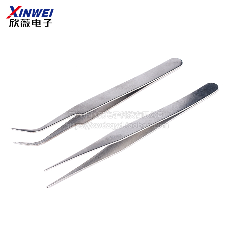 Stainless steel tweezers disassembly maintenance tools High elastic anti-magnetic acid-resistant tip elbow ESD-10 15
