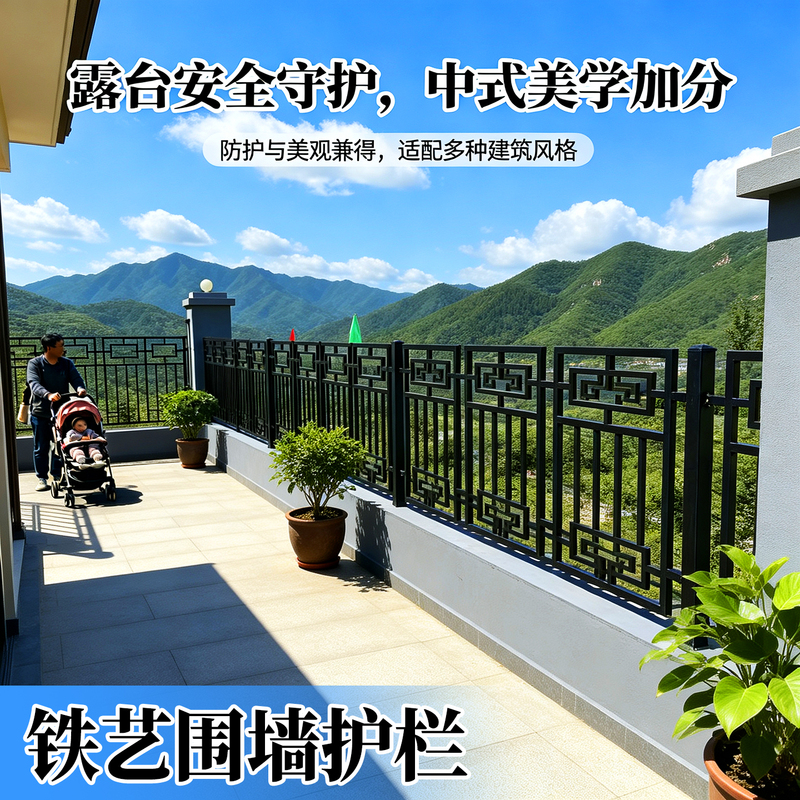 Suzhou Wrought Iron Fence Guardrail Villa Courtyard Outdoor Fence Factory Community Isolation Railing School Balcony Fence
