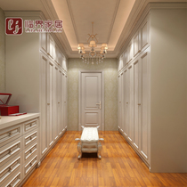 Critical European overall solid wood wardrobe bedroom multi-level walk-in log Red Oak cloakroom custom-made Whole House