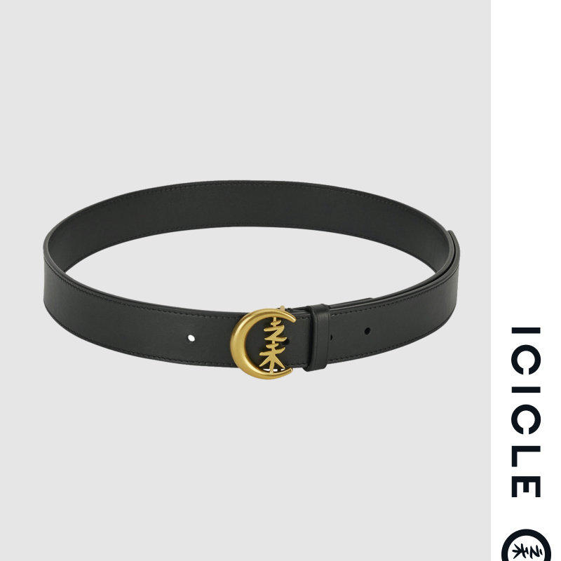 ICICLE Zhihe Women's Spring and Summer Napa Leather LOGO Buckle Belt for Women