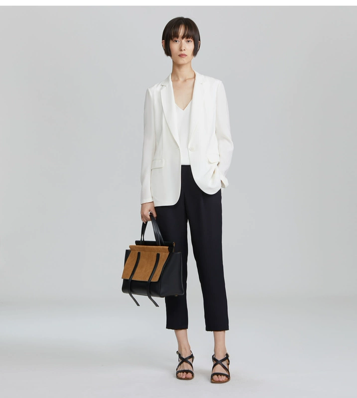 ICICLE WO Womens 2019 xuân hè mới phù hợp với áo khoác lụa trắng nữ AAAB219A02091A - Business Suit