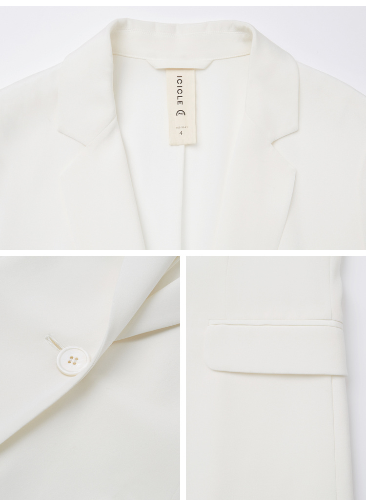ICICLE WO Womens 2019 xuân hè mới phù hợp với áo khoác lụa trắng nữ AAAB219A02091A - Business Suit thiết kế thời trang nữ