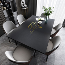 Leather tablecloth Waterproof and oil-proof wash-in and anti-hot simple modern household table mat table cloth black coffee table mat