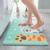 Bathroom absorbent toilet non-slip mat Carpet mat Household floor mat Door mat doormat Cat catch cartoon