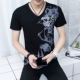 2018 mới đẹp trai quần áo ngắn nam áo thun ngắn tay 丅 桖 cotton mùa hè nửa tay nửa nam áo phông nam tay ngắn có cổ