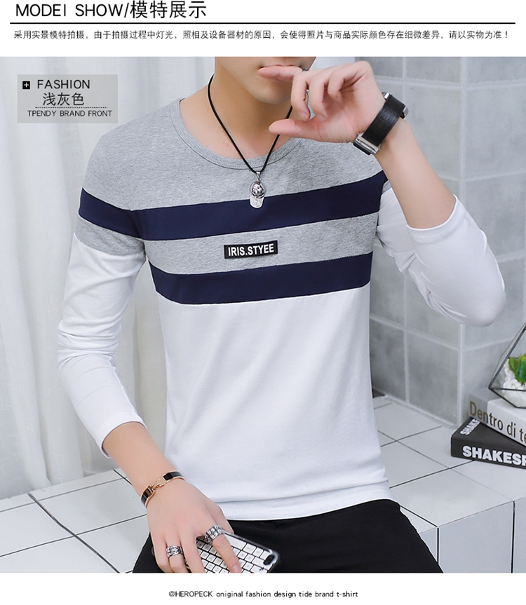 Áo thun dài tay nam mùa xuân và mùa thu chạm đáy áo mùa hè quần áo body body thanh niên mỏng phần cotton dài trục ao thun nam dep