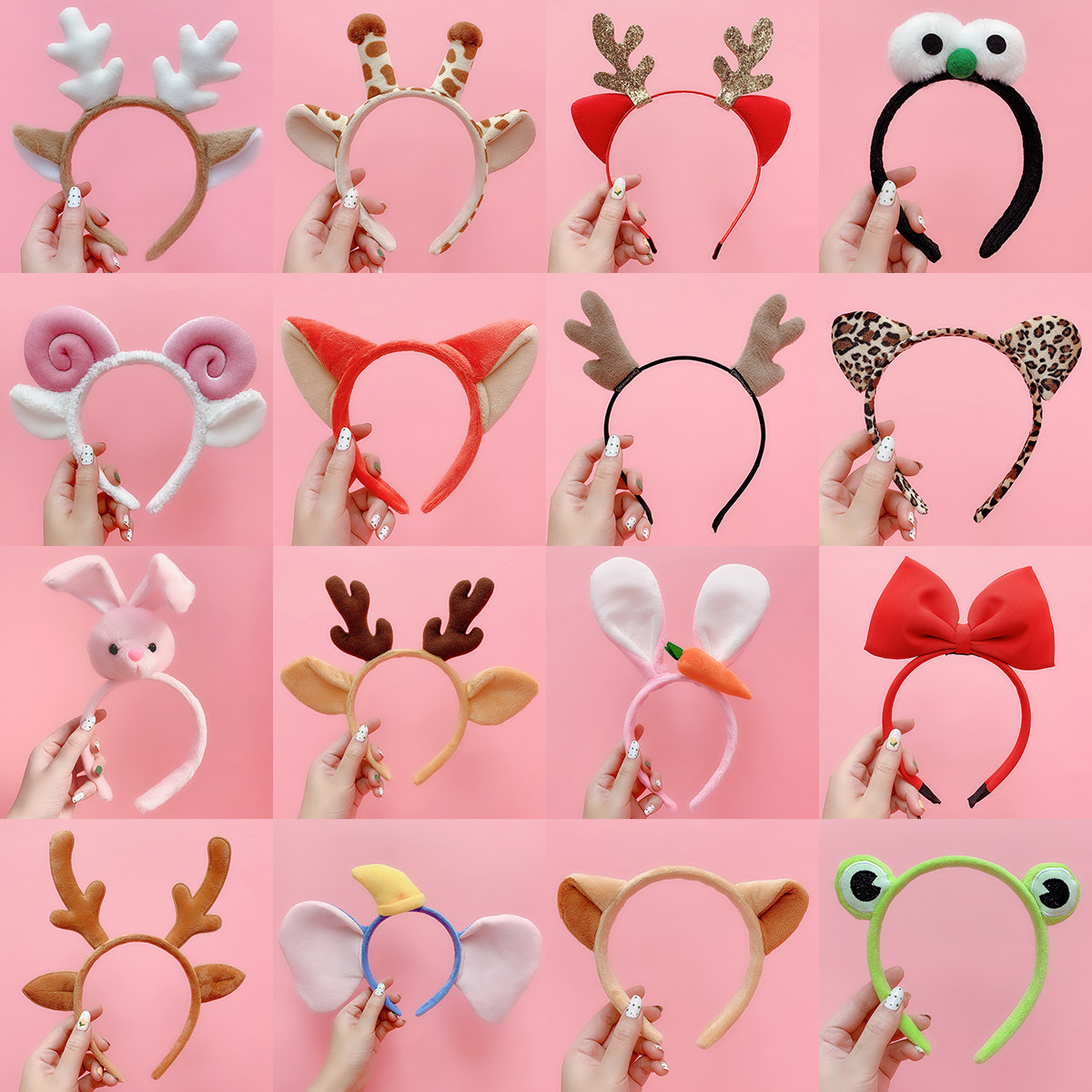 Korean cartoon hair hoop female hair clamps cute cat ear hoop net red deer horn rabbit ear accessories