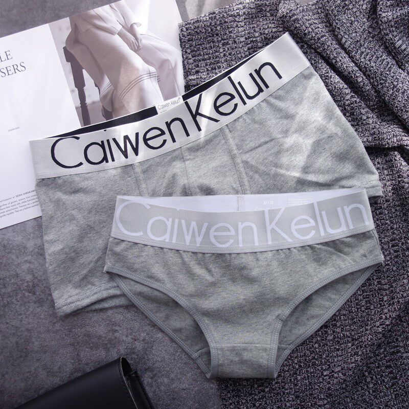 Men and women pure cotton mid-waist breathable student panties briefs Sexy couple girl flat angle