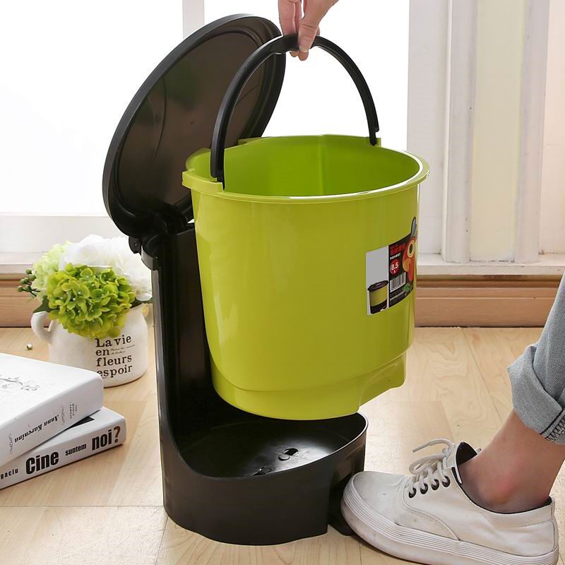 Trash can portable with lid Household large round kitchen special hand carry with lid inner bucket Plastic large capacity
