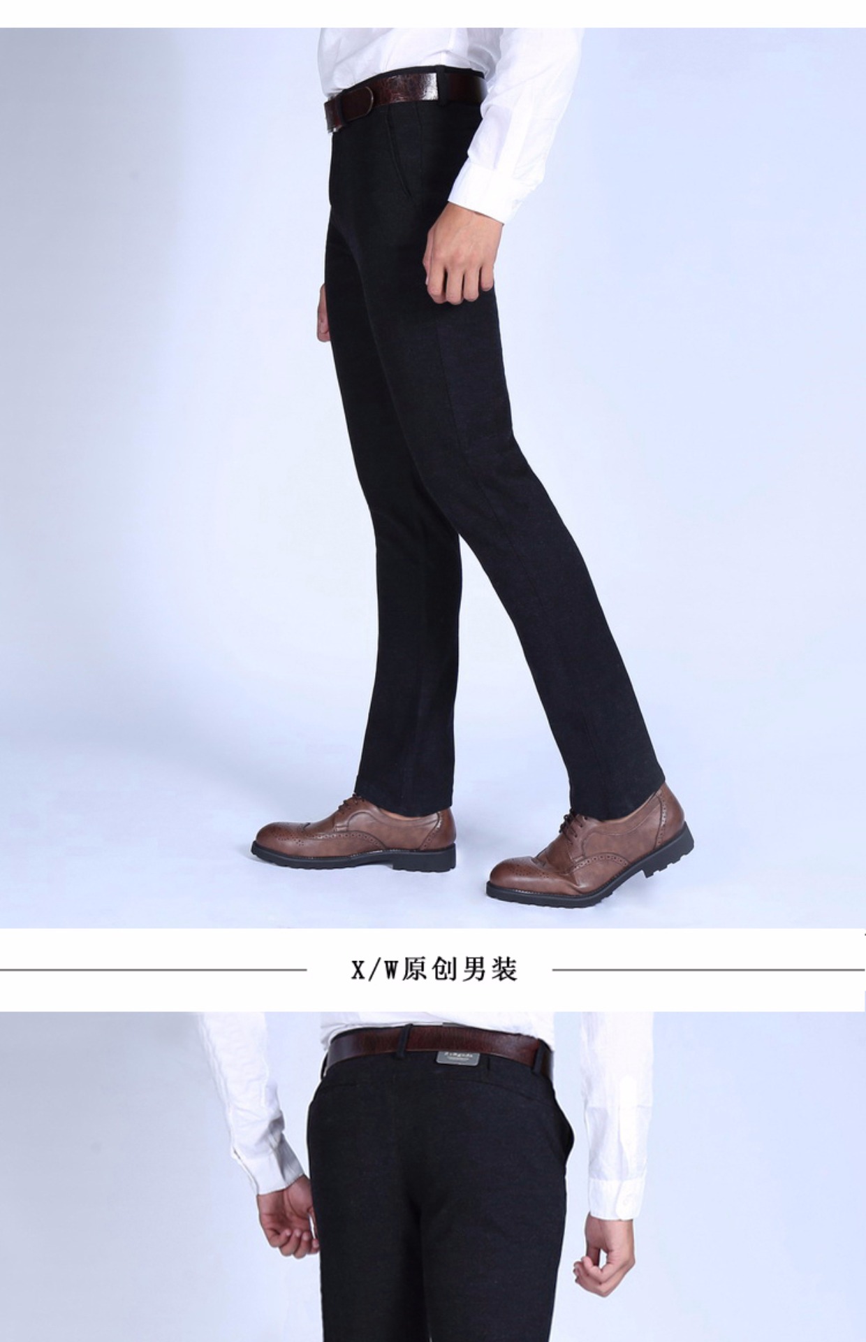 Quần len nam Anh mùa đông quần len dày Slim kinh doanh ống thẳng miễn phí chà nhám nóng quần tây nam giản dị quần legging nam