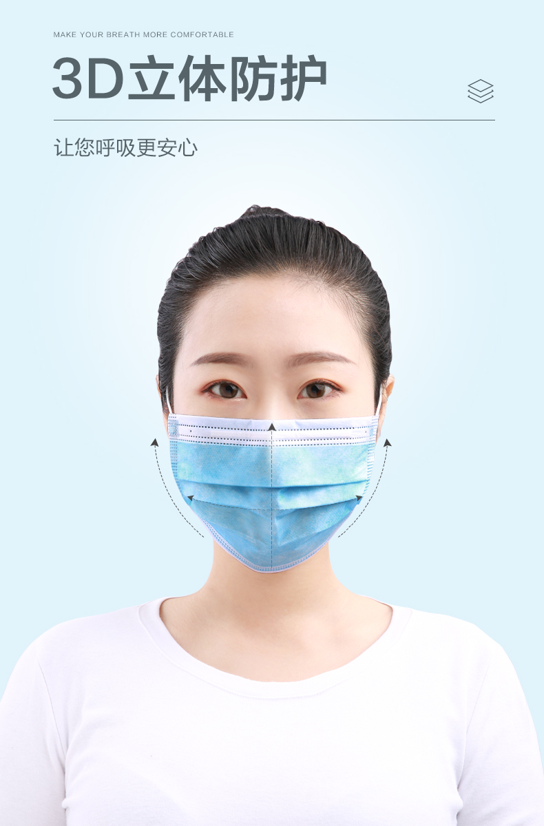 可孚一次性口罩医用医护囗医生用三层医科外用医疗透气50只罩口商品详情图