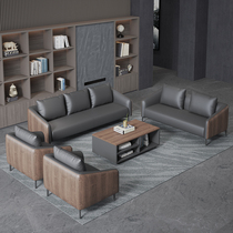 Reception Room Office Sofa Tea Table Composition Suit Single Small Office Sofa Business guest area trio Place
