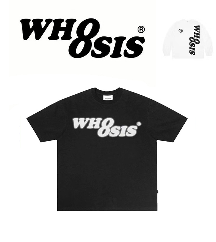 Whoosis Gcmb Anonymous Phantom Logo Short Sleeve T-Shirt Wh8Sis Summer Long Cotton Men's Couple Trendy Brand