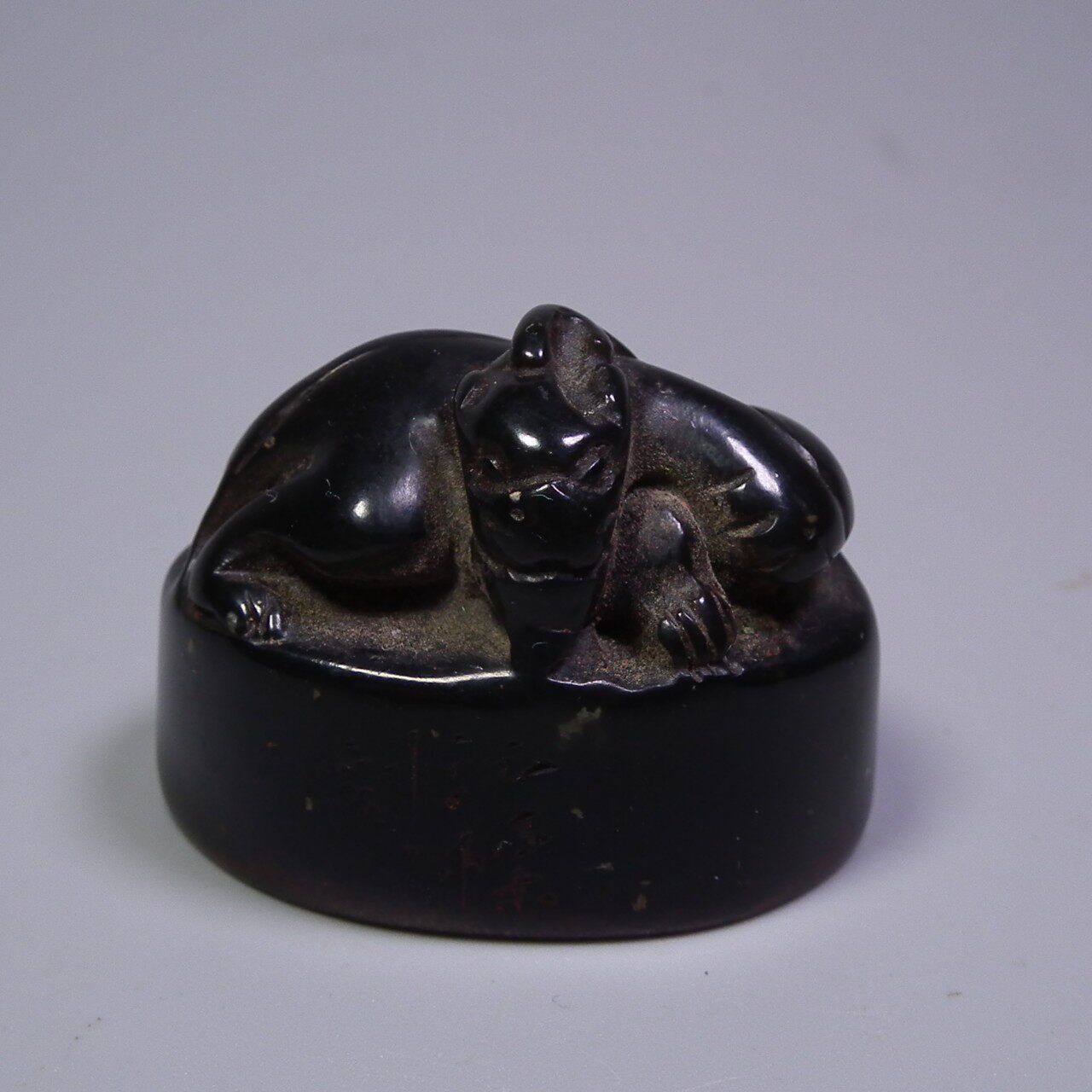 唐物 明清◆和田玉 青白玉 盤龍鈕玉璽印章◆ 中国古董品 中国古美術 唐物古玩 置物