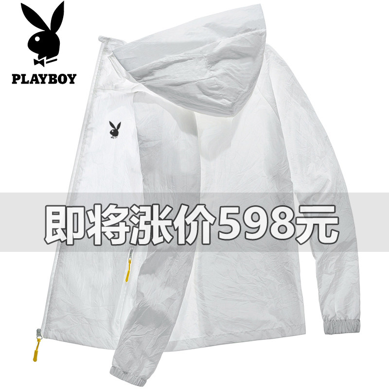 Солнцезащитная одежда Playboy, мужская летняя тонкая дышащая ветровка из ледяного шелка на открытом воздухе, рыболовная солнцезащитная одежда, куртка